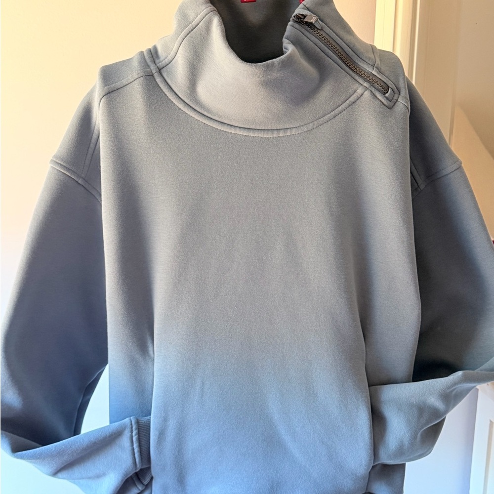 Men's Blue High-Neck Sweater